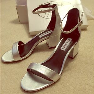 Steve Madden silver low heel sandals